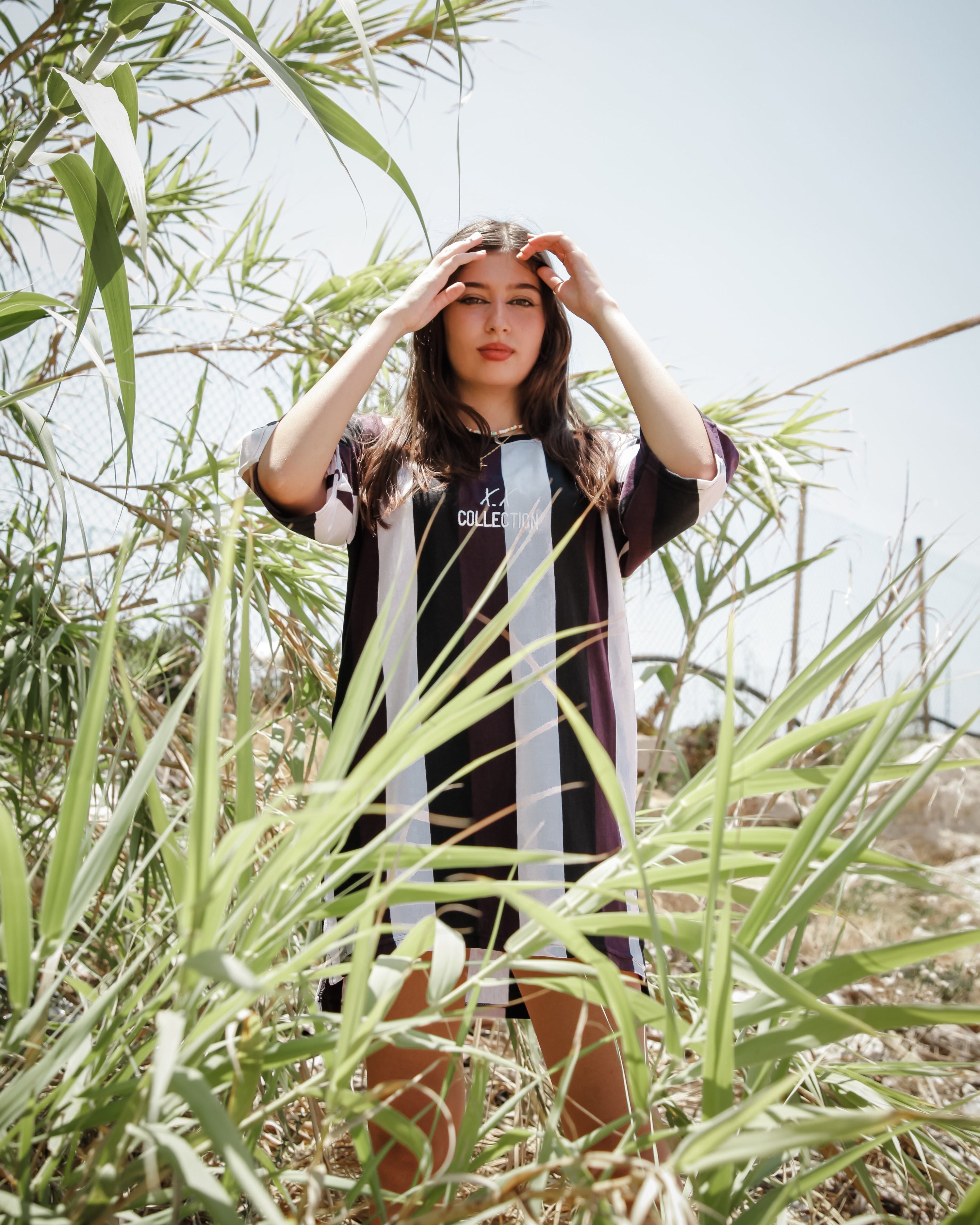 Striped Tee - Sweet Aubergine