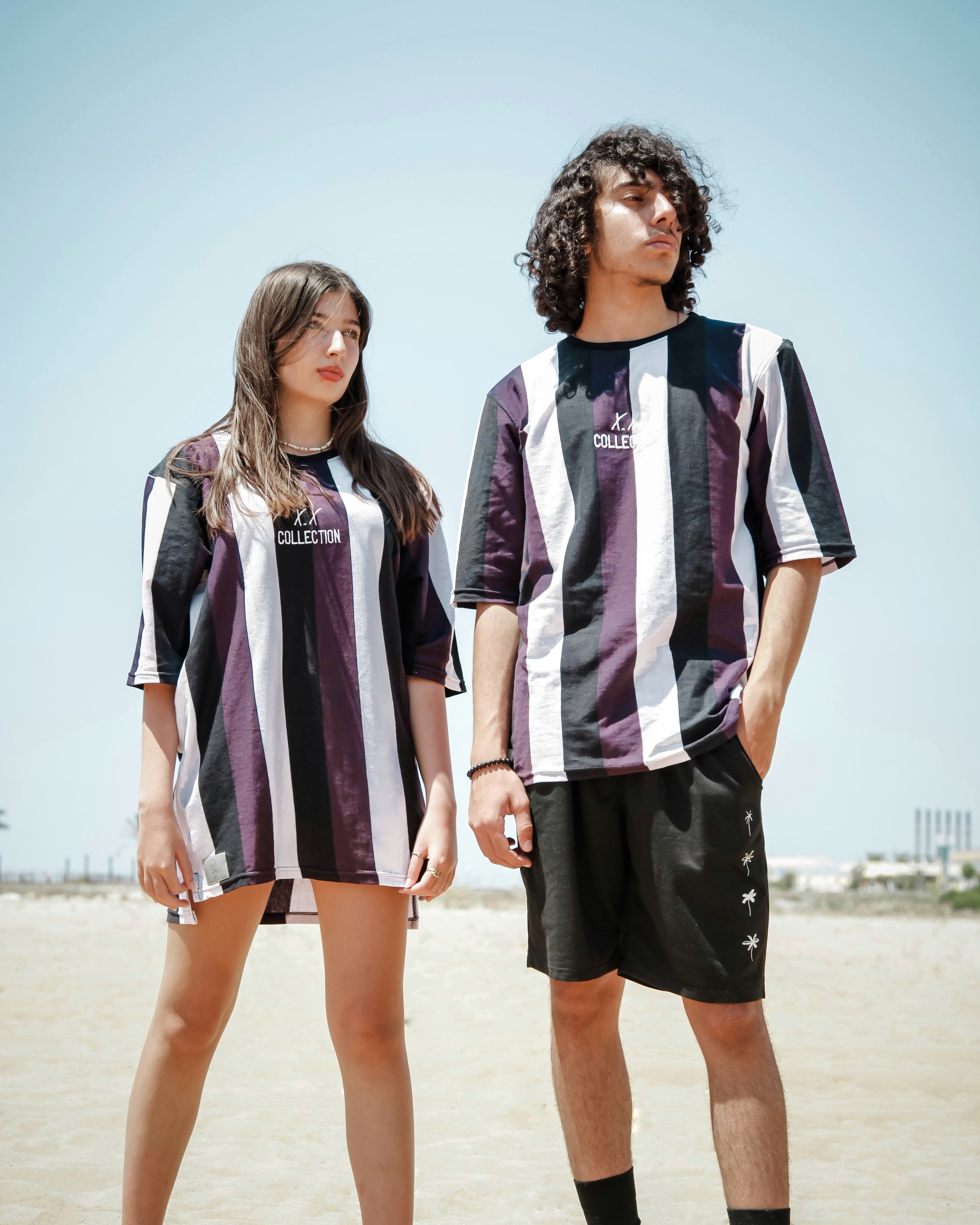 Striped Tee - Sweet Aubergine