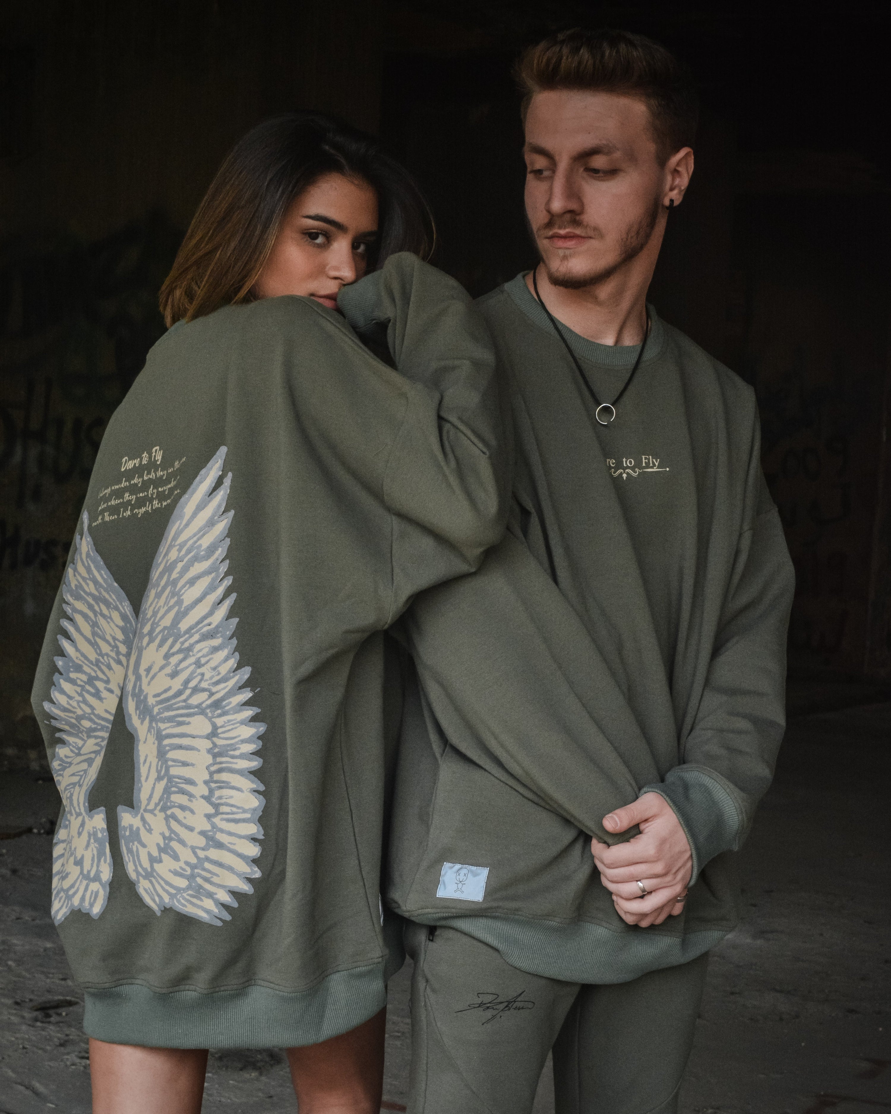 Fallen Angel Sweatshirt - Olive Green