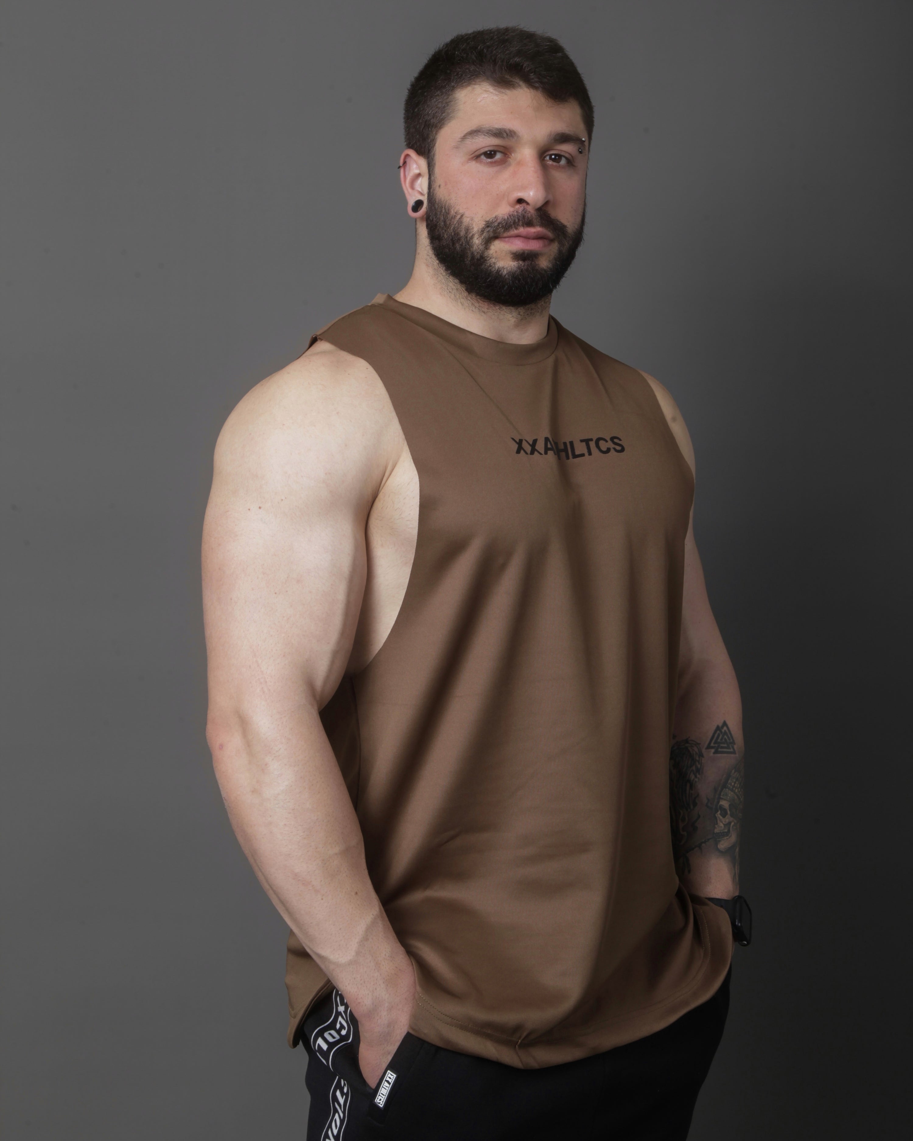 XXATHLTCS Oversized Fit Tank Top - Brown