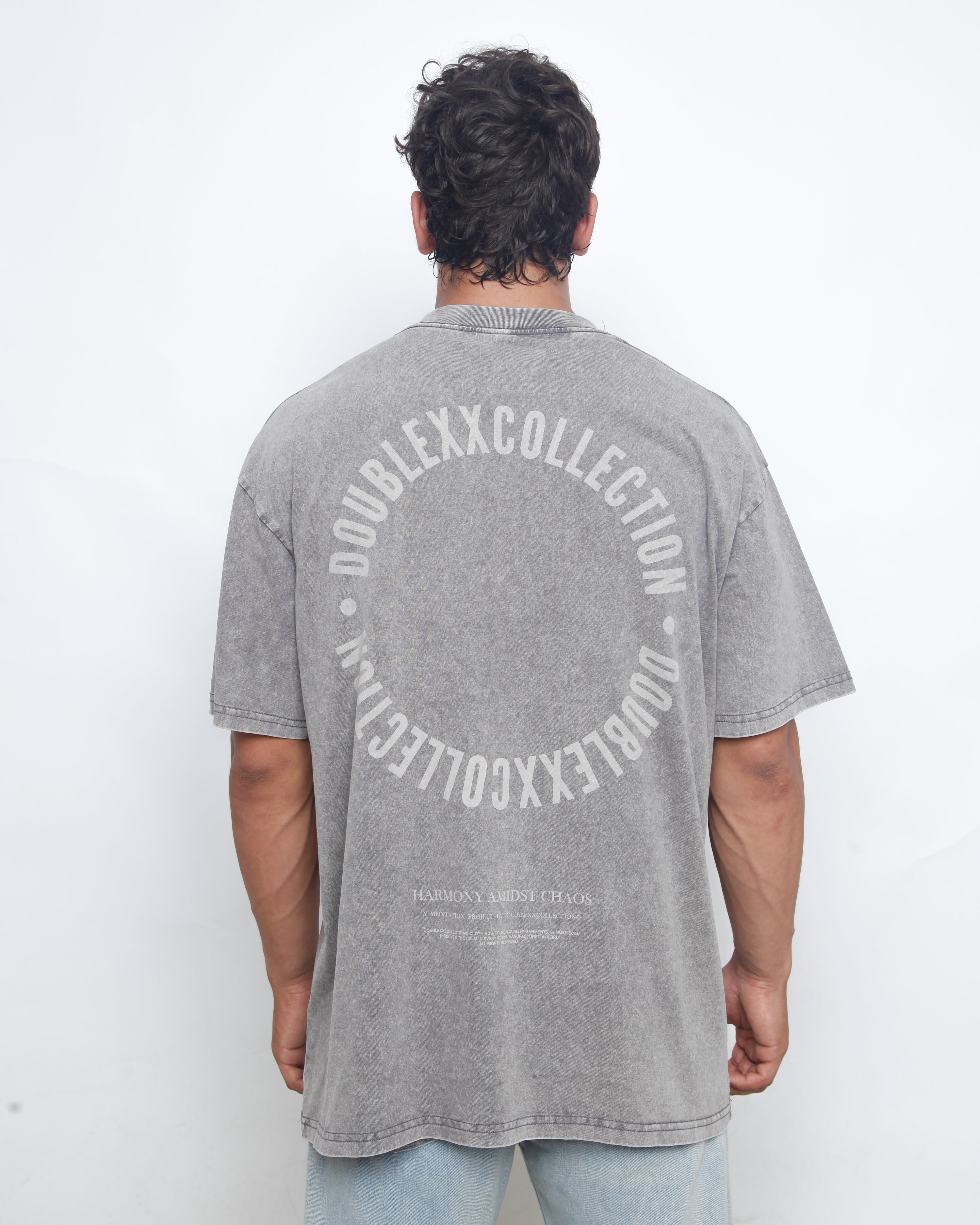 Acid Washed Unisex Tee - Bluish Gray