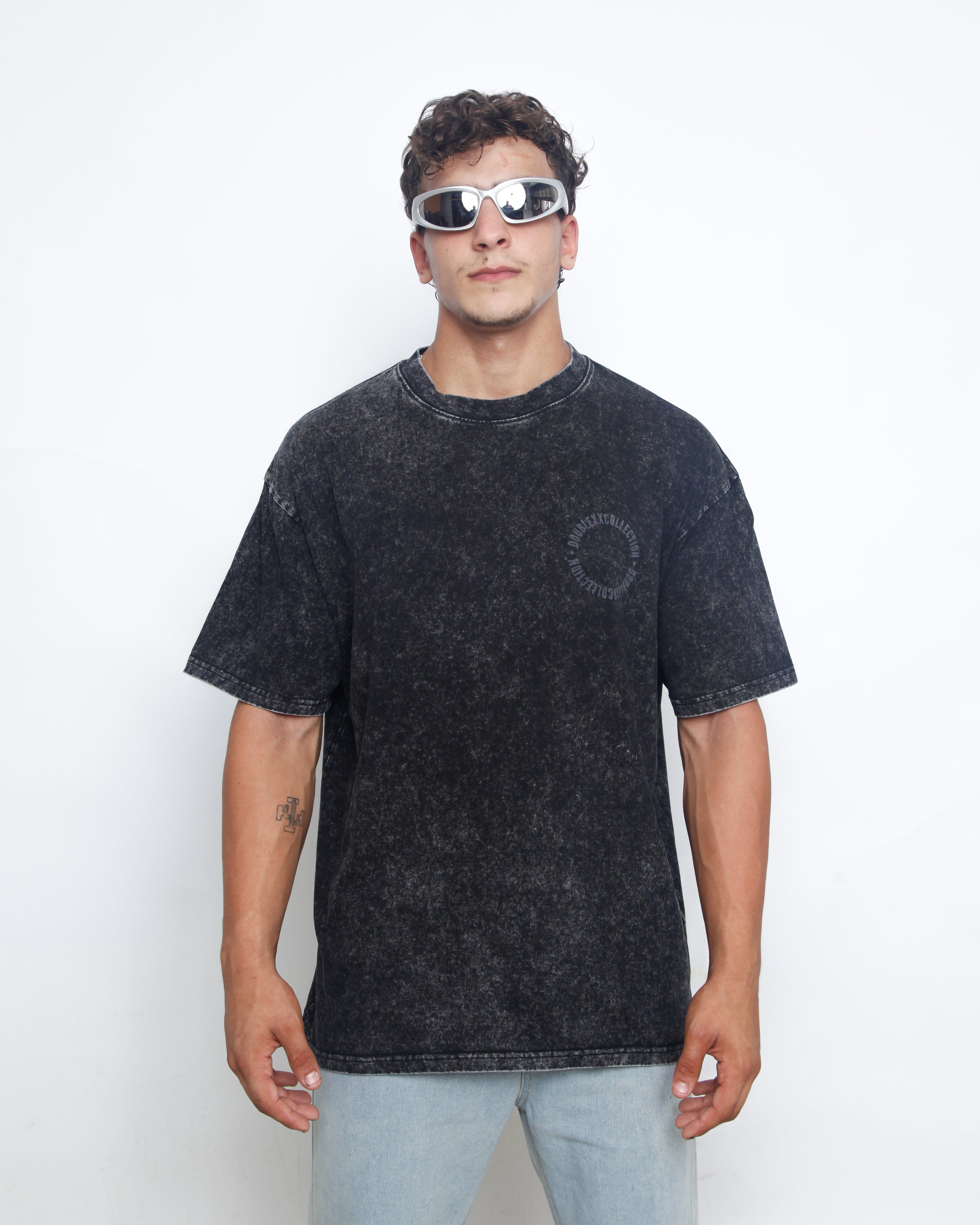Acid Washed Unisex Tee - Black
