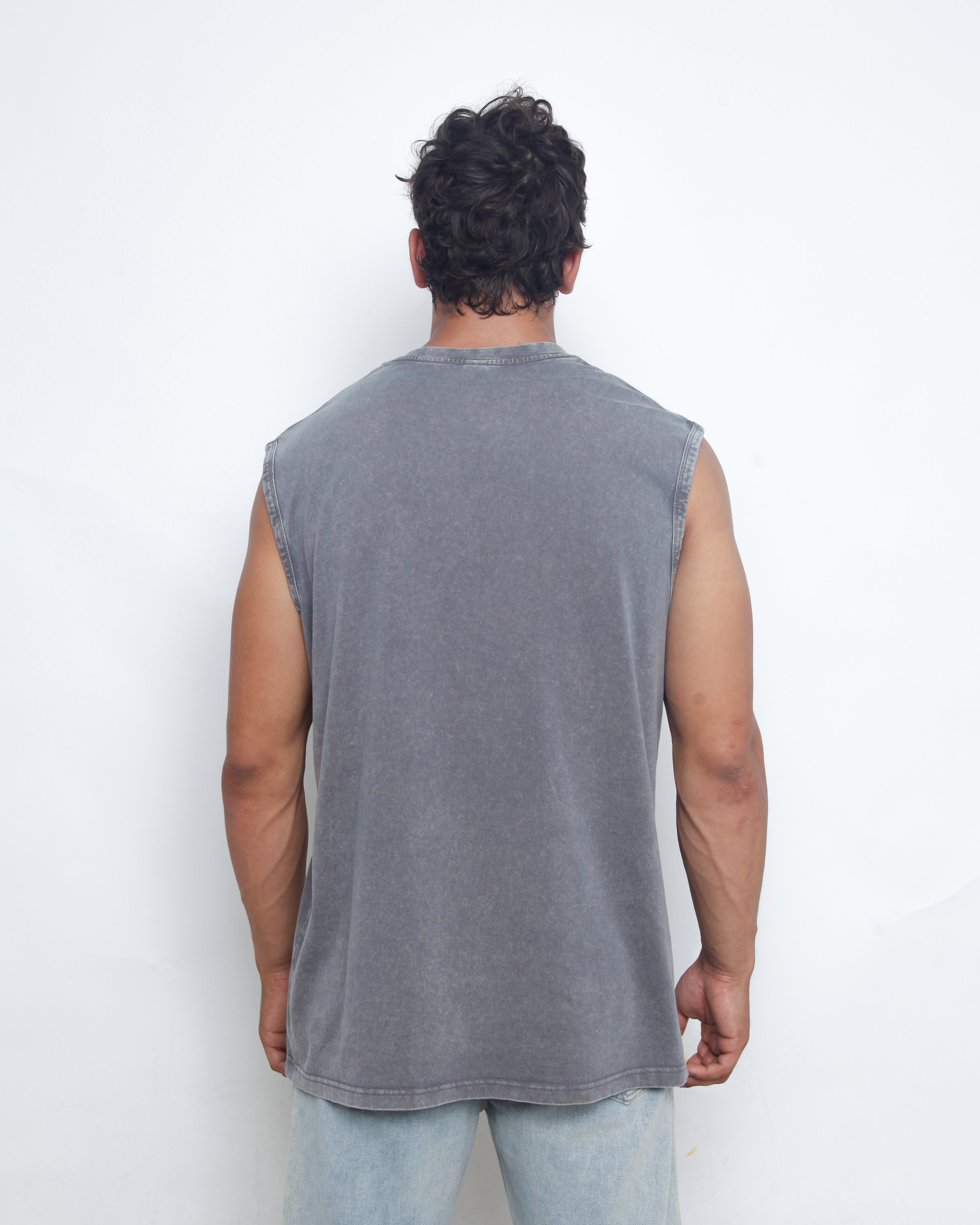 Acid Washed Tank Top - Bluish Gray