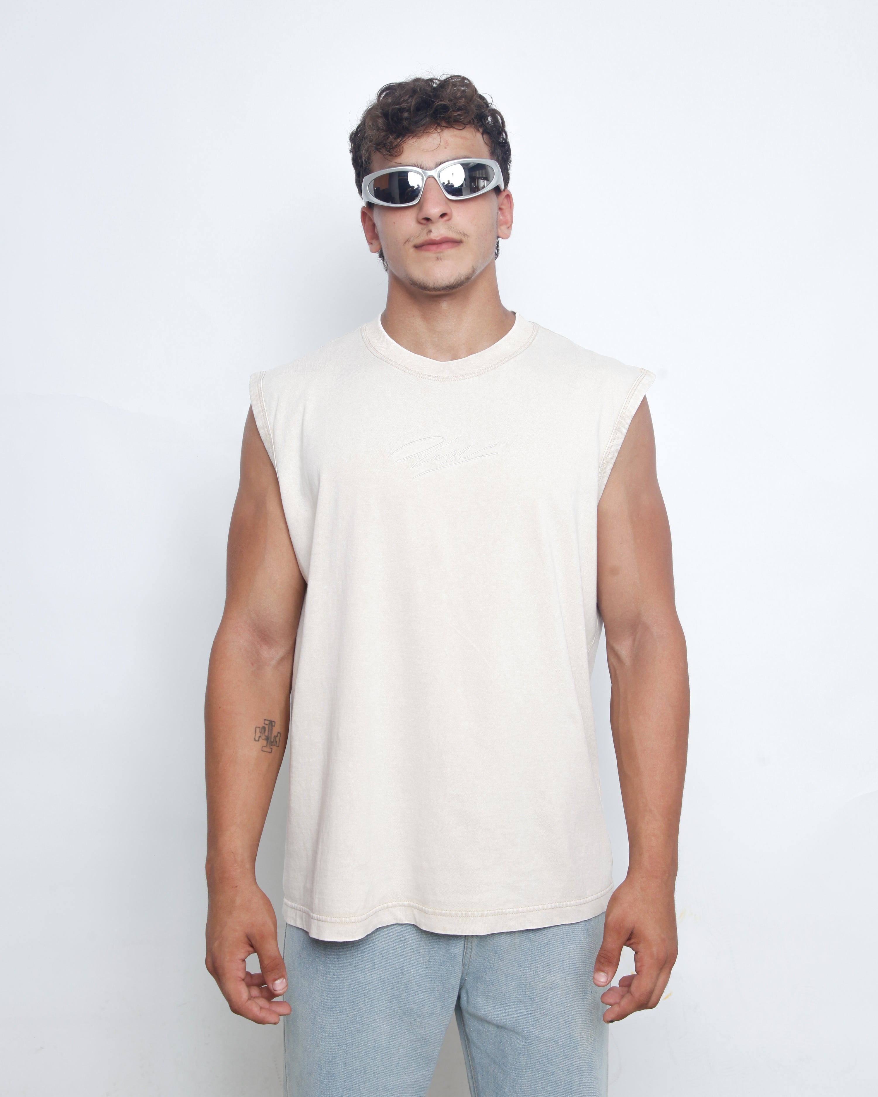 Acid Washed Tank Top - Off White