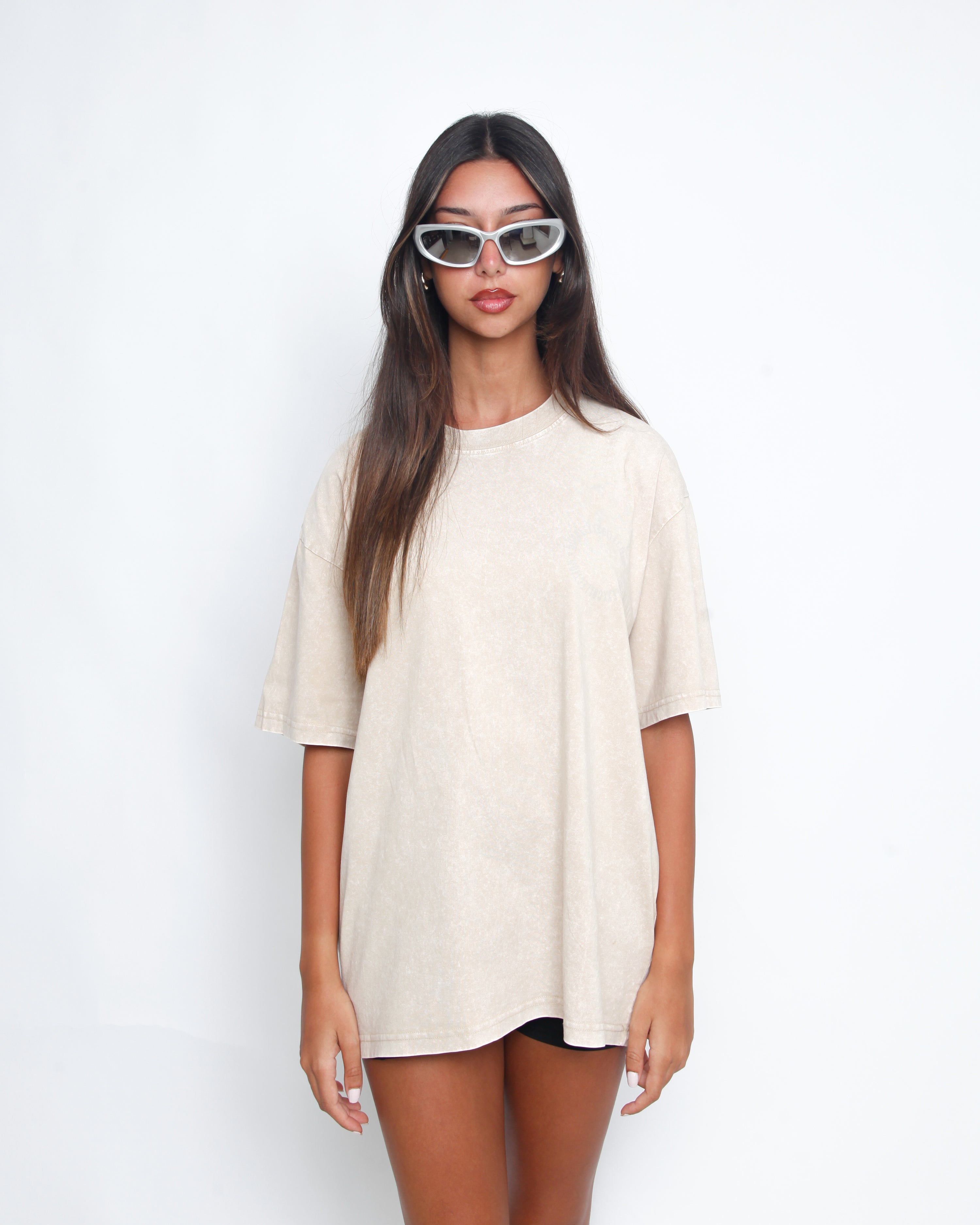 Acid Washed Unisex Tee - Off White