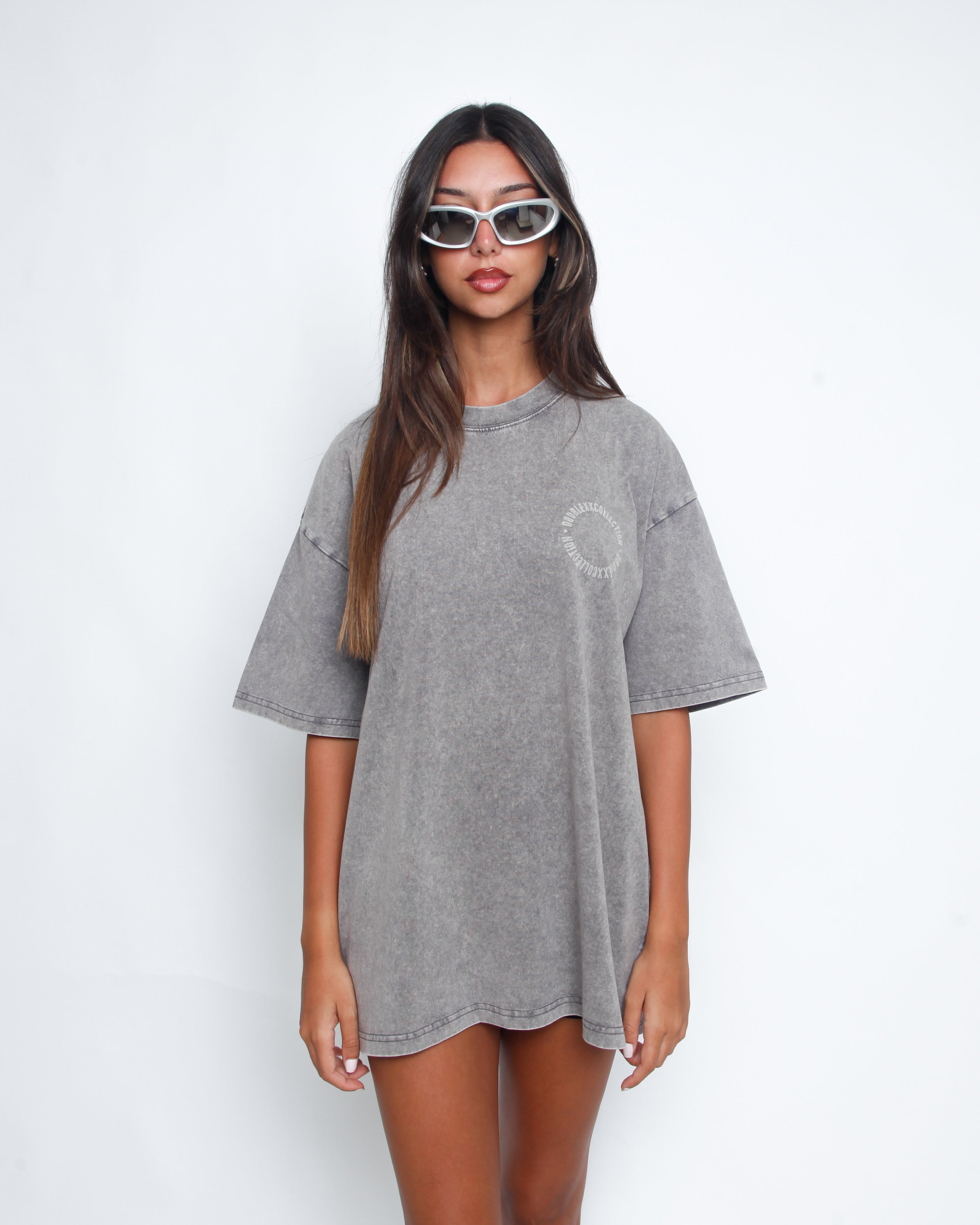 Acid Washed Unisex Tee - Bluish Gray