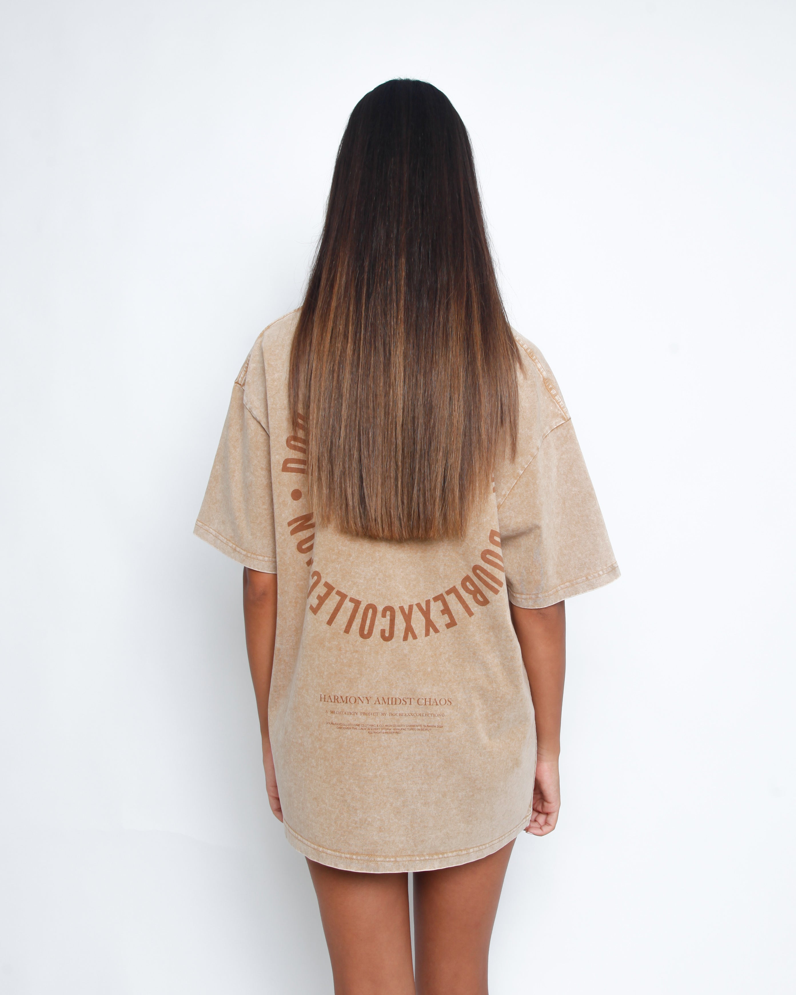 Acid Washed Unisex Tee - Beige