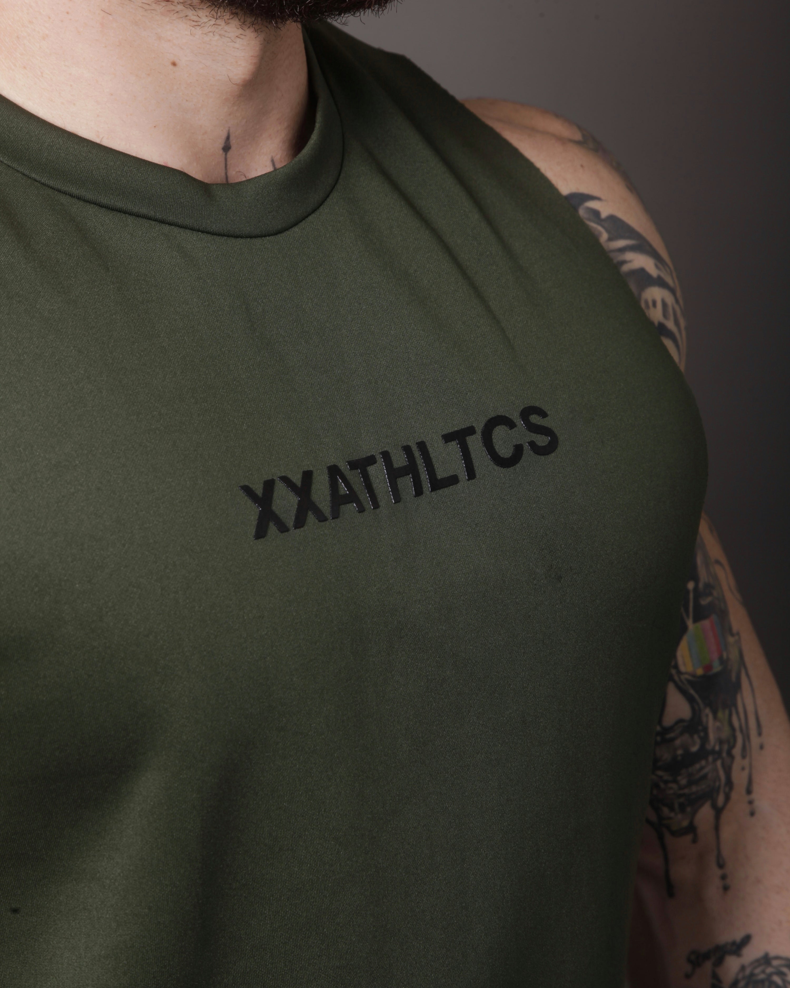 XXATHLTCS Oversized Fit Tank Top - Army Green