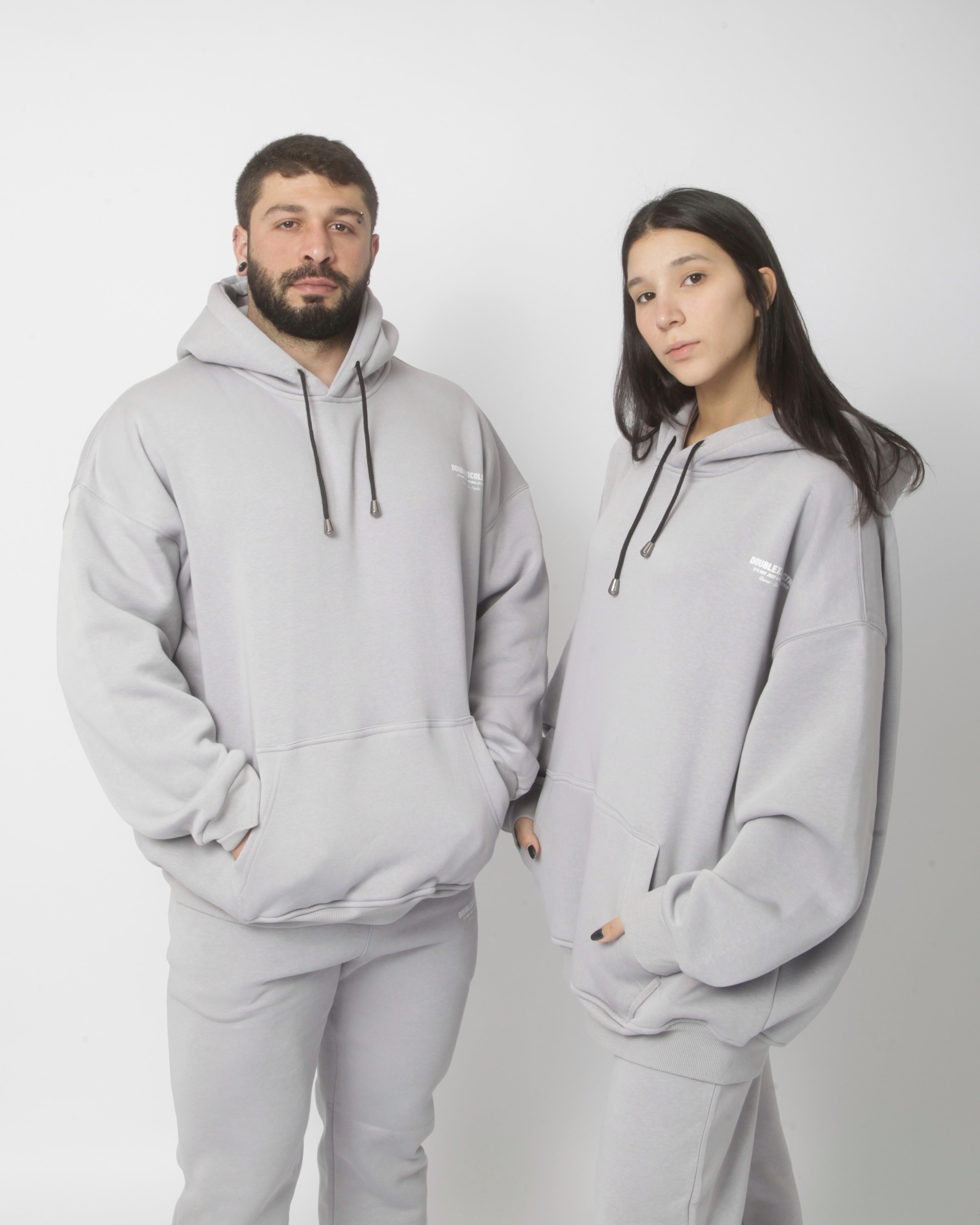 Silver grey hoodie sale