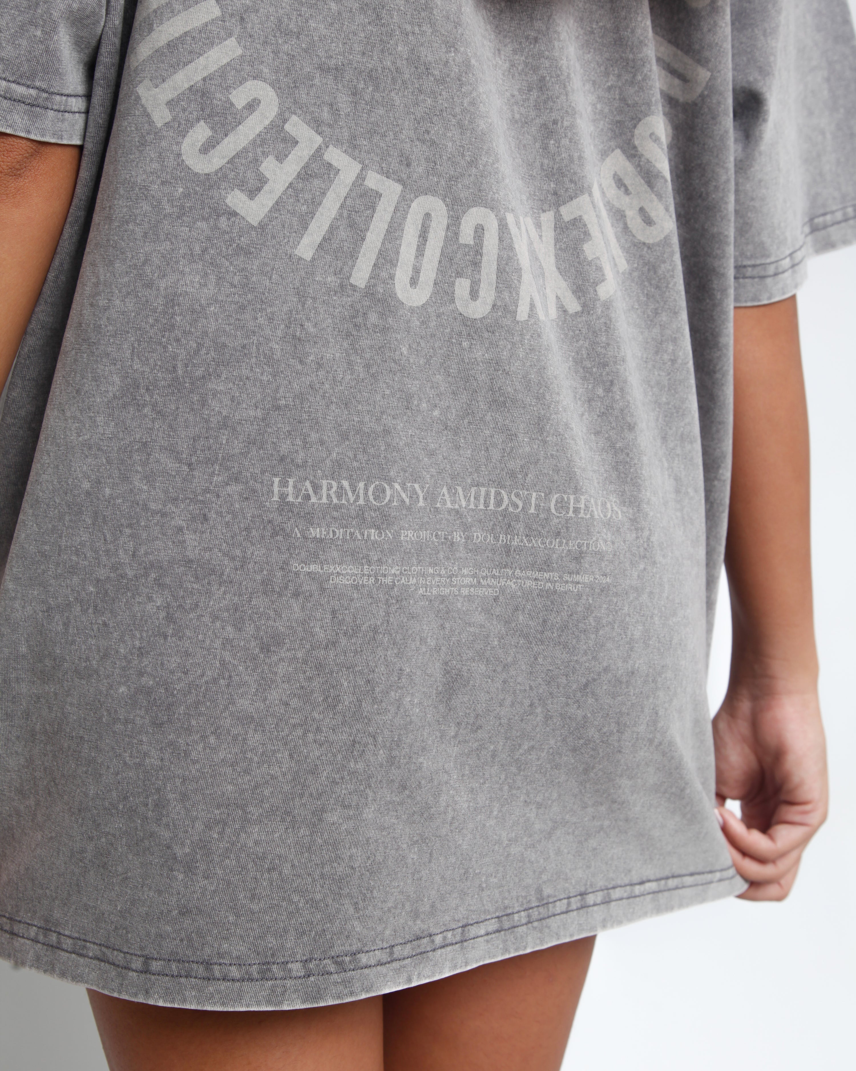 Acid Washed Unisex Tee - Bluish Gray